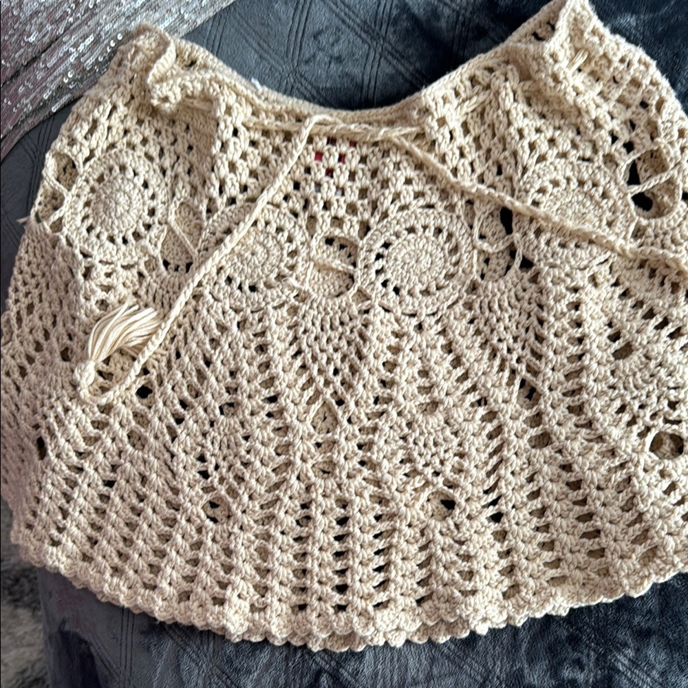 Beige Crochet Skirt